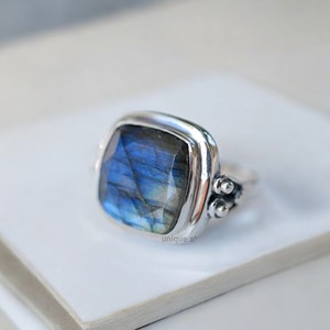 Women's 925 Sterling <b>Silver</b> Fire Labradorite <b>Ring</b> Handmade Natural Gemstone Beautiful <b>Statement</b> Piece Fain Jewelry Bezel Setting - Product Image 4