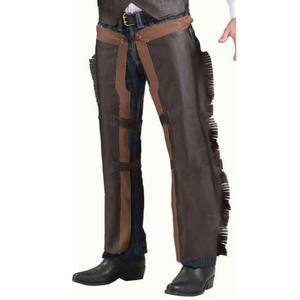 Ceci est une paire de chaps western en cuir suédé jaune à franges. - Product Image 2