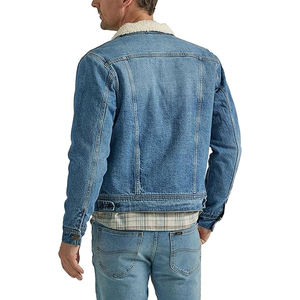 Veste en jean pour hommes de qualité supérieure manteau en jean bleu personnalisé veste en jean streetwear vintage élégante vente en gros pour les marques - Product Image 2