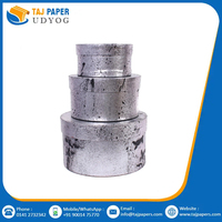 Dernière collection de boîtes de papier de luxe argentées boîte-cadeau en papier de forme ronde boîte de papier d'emballage cadeau de taille personnalisée