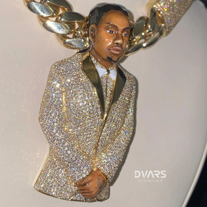 Colgante Personalizado 3D de Rapero para Hombre, Completamente Engastado con Diamantes Cultivados en Laboratorio, Chapado en Oro, Plata 925, Estilo Clásico - Product Image 2