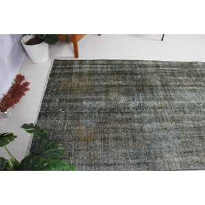 Tapis traditionnel turc écologique en patchwork gris en laine de 4,3 x 7,9 pieds avec envers en latex - Product Image 4