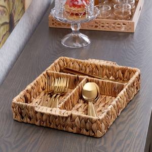 Bandejas organizadoras de utensilios de jacinto de agua, económicas, accesorios para cajones de cocina, bandeja compartimentada para cubiertos - Product Image 6