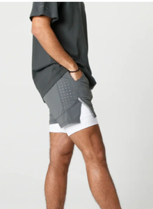 Pantalones cortos de gimnasio activo para hombre, con cordón elástico y logotipo de talla grande XXL, pantalones cortos de entrenamiento atlético estampados transpirables de verano de 5 pulgadas - Product Image 2