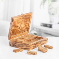 Jeu de dominos en bois écologique professionnel ArtisRaw, jeu de société CG016, fabriqué au TN, 18x12x4cm