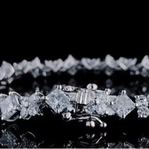 925 Sterling Silver Floral Cluster <b>Tennis</b> <b>Bracelet</b> Gift For Wedding / Anniversary Gift - Product Image 1