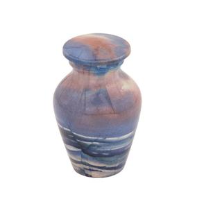 Urne souvenir en aluminium de conception de texture couleur bleue et noire pour les services funéraires meilleure urne souvenir de qualité - Product Image 3