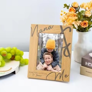 Cadre photo en bois naturel, cadeau d'anniversaire pour le salon, cadre photo mural, décoration de style vintage - Product Image 3