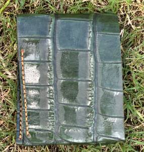 Handmade Cow Hide Leather Short <b>Wallet</b> for <b>Ladies</b> Fashion Style Crocodile Texture Pattern Open Closure Anti-Theft Feature Anwar - Product Image 1