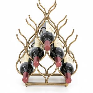 Customized Metal Copper Antique Wine Holder Standing Tabletop Counter Top Wine Rack Wine Bottle Holder for Home Bar Decor - Product Image 6