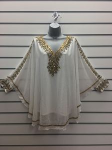 Livraison gratuite Chemisier caftan perlé Opulent Tendances de la mode modestes Exclusif Nouveau Kaftan court à sequins Wedding Beach Wear - Product Image 5