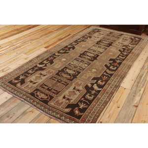 Alfombra Grande Vintage de 4,7x9,1 pies, Alfombra Turca Marrón Abstracta de Lana - Product Image 2