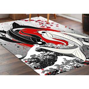 Alfombra con diseño de pez koi japonés: decoración moderna para la sala de estar, alfombra suave no tejida - Product Image 2