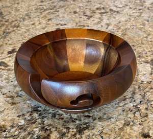 Bol en fil de bois d'acacia Design unique Belle coloration pour tricoter et crocheter 7 "x 3.25"-Nouveau - Product Image 5