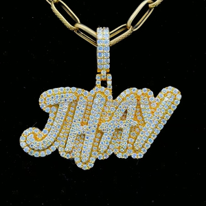 Joyería de lujo personalizado Hip Hop nombre colgante D Color VVS Moissanite 925 colgante de plata colgantes chapados en oro pasar prueba de diamante - Product Image 1