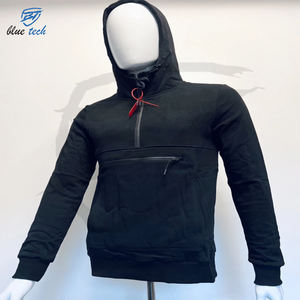 Heavyweight Winter <b>Zip</b>-Up <b>Hoodies</b> for Men-Custom Embroidery & Digital Printing Plain Dyed Woolen Fabric Windproof Design <b>Pocket</b> - Product Image 2