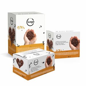 Coffee Pod <b>Boxes</b> 50-Pack for Roasters Personalized Recycled Slotted <b>Boxes</b> with Glossy Lamination - Product Image 2