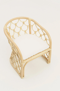 Encantadora Silla de ratán para niños con detalles de sirena, sillón de mimbre hecho a mano, bonito sillón para niños pequeños, dormitorio o sala de juegos - Product Image 3