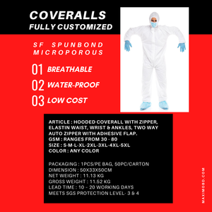 Overoles con capucha de película SF microporosa tipo 5 Tipo 6 industriales desechables de bajo costo a prueba de agua transpirable seguridad hecho Bangladesh - Product Image 4