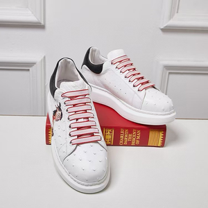 Chaussures pour hommes en peau d'autruche, baskets légères décontractées, imprimées en 3D, version personnalisée pour couple, à lacets, doublure en cuir de vache - Product Image 1