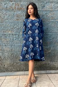 Vestido de algodón estampado con bloque de mano indio, nueva moda, ropa informal de verano con cintura Natural de estilo dulce para regalo de San Valentín - Product Image 4