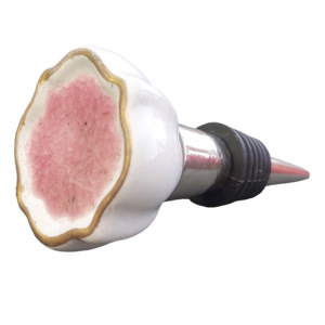 Moroccan Gold Hand Painted Crackle Glaze Ceramic Knobs Metal <b>Bottle</b> Stopper and <b>Olive</b> <b>Oil</b> Stopper Gift Items - Product Image 2