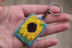 YF2212 Cone Stone Keychain Healing Crystal Glass Gemstone Bead <b>Keyring</b> Bag Accessory Gift for Mom/Friend - Product Image 2