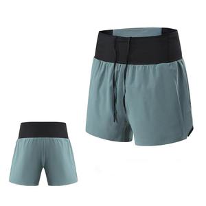Shorts de course pour hommes, shorts de marathon actifs, polyester uni, séchage rapide, avec sous-vêtements intégrés, logo personnalisé, shorts de course sans couture pour hommes - Product Image 3