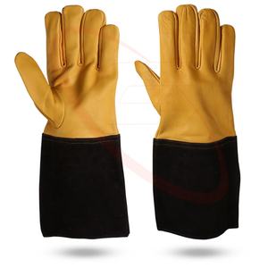 Vente chaude Premium cuir de chèvre Tig gants de soudage sans doublure 7cm manchette aile pouce style couleur blanche gants de sécurité robustes - Product Image 6