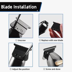 Lame de tondeuse professionnelle à dents profondes en acier inoxydable, alimentée par USB/électrique, réglable pour la coupe de cheveux domestique (norme US) - Product Image 2