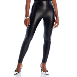 Leggings Donna a Vita Alta in Ecopelle Nero Intenso Taglia XL, Pantaloni Yoga Elasticizzati in Spandex, Lavorati a Maglia Senza Cuciture per Sport Primavera Inverno - Product Image 4