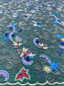 Tela de Lujo para Trabajo, Encaje Bordado a Mano con Flores 3D para Vestidos - Product Image 4