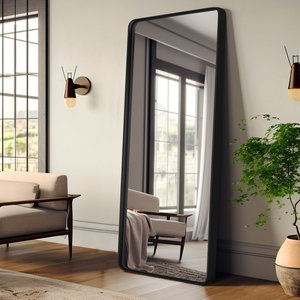 Miroir de sol de villa de maison de luxe haut de gamme en métal enduit de noir, poids lourd de grande taille, emballage d'exportation très sûr pour une utilisation décorative - Product Image 1