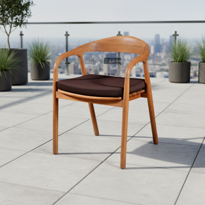 Silla de Restaurante con Asiento de Espuma, Hecha de Madera de Teca Antigua, Diseño Moderno y Elegante - Product Image 3