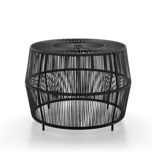 Elegante y moderna mesa de centro con acento, cables de hierro perforados, resistente sala de estar contemporánea, centro de mesa, comedor, hogar, escuela - Product Image 1