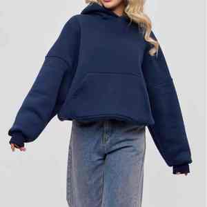 Sweat-shirts pour femmes surdimensionnés à prix de gros, 100% coton, matière polaire, décontractés, respirants, écologiques, personnalisables à l'avant - Product Image 3