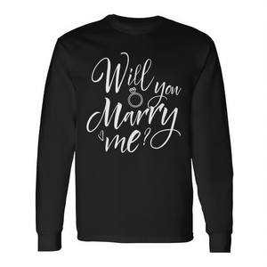 ¿Te Casarías Conmigo? Camiseta de Manga Larga para Propuesta de Matrimonio - Product Image 2