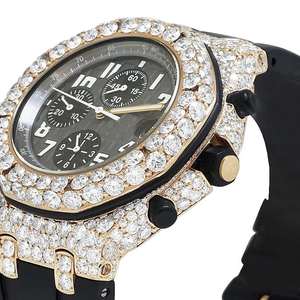 Montre de sport de luxe pour homme 41 mm, cadran squelette glacé carré, gros diamants en moissanite, logo personnalisé, collection hip-hop, acier inoxydable - Product Image 4