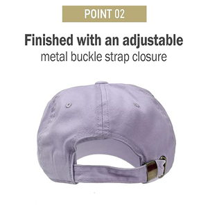 Casquettes de baseball en coton lavande avec logo brodé 3D Design réglable chic pour une élégance et un confort décontractés - Product Image 3