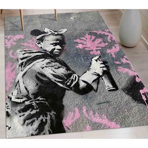 Alfombra con Diseño de Banksy Girl: Alfombra Abstracta de Estilo Urbano, Alfombra Suave No Tejida - Product Image 1