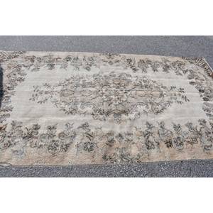 Vintage Turkish Rug Classic Beige <b>Brown</b> 5.1 X 9.7ft Large Area <b>Wool</b> Material Latex Patchwork for Hallway Bedroom Bedside Rug - Product Image 4