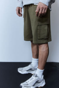 Custom <b>Men's</b> Fitness Sports <b>Cargo</b> <b>Shorts</b> <b>Long</b> Gym Athletic <b>Shorts</b> Puff Printed Design Plain Dyed Fleece Sports <b>Shorts</b> Custom - Product Image 3