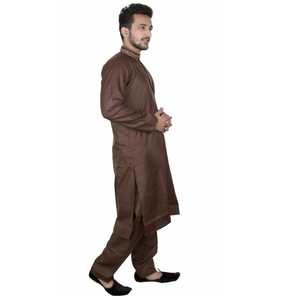 Shalwar Kameez Informal de Color Sólido Liso a Precio Económico, Shalwar Kameez Personalizado Nuevo para Hombre al por Mayor, MOQ BAJO - Product Image 3