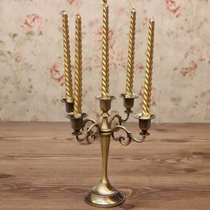 Candelabro Alto y Elegante de Metal Dorado y Plateado para Iglesia, Altar, Recepción de Bodas, Centro de Mesa Navideño - Hecho a Mano - Product Image 6