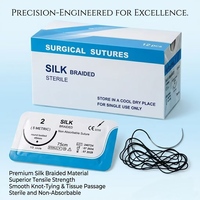 Fabricant direct de sutures en soie tressée noire stériles médicales USP 5-0 à 2