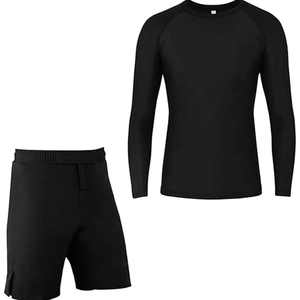 Wholesale Customized Rashguard Long or Short Sleeve Compression Shirt for Jiu Jitsu Rash <b>Guard</b> and Short Sets - Product Image 1