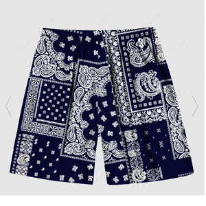 Shorts en maille polyester pour homme, coupe courte, entrejambe de 5 pouces, poches, imprimé paisley, sublimation, design personnalisé, grande taille, impression à la demande - Product Image 1