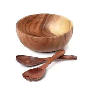 Bol en bois fait à la main vintage de qualité supérieure vaisselle décorative pour un usage domestique durable et élégant pour les fruits et la salade - Product Image 3