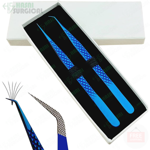 Meilleurs vendeurs outils de beauté en acier inoxydable de haute qualité ensembles de pinces à épiler à Volume bleu populaires - Product Image 3