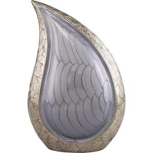 Urna de cremación en forma de lágrima de estilo americano, diseño decorativo con acabado dorado y negro, urnas de metal para humanos, urnas de recuerdo para cenizas conmemorativas - Product Image 2